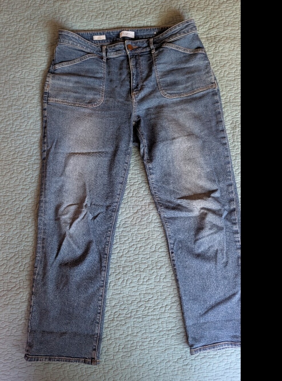 Loft Curvy Straight Women's Blue Denim Jeans